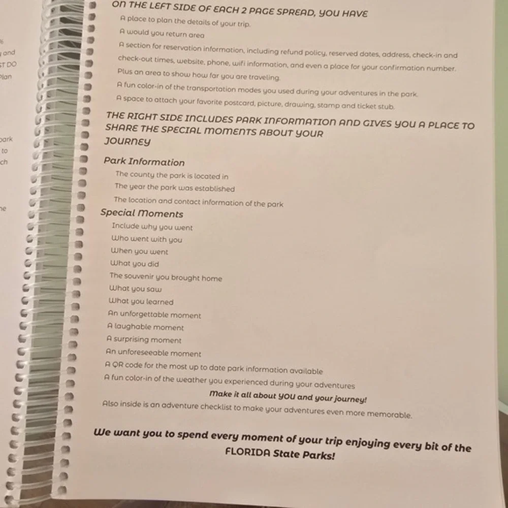 Florida State Parks Adventure Book Planner Journal 2022 Track Your‎ Journey